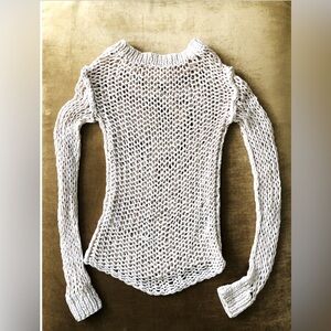 All Saints hand made Knit Cotton Sweater top Size 0-2. Trendy Top high end brand
